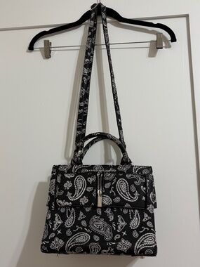 Brandon Blackwood Medium Kuei - Black Bandana Embroidered Handbag